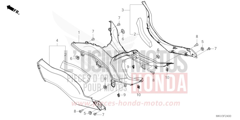 SEITENBLECH/MITTELABDECKUNG von Forza 750 MAT JEANS BLUE MATALLIC (PB417) von 2022